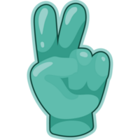 hand victory sticker retro png