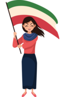 femme iranienne agitant le drapeau png