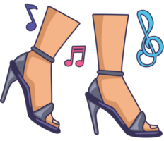 feet of woman dancing with heels png