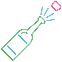 Champagne bottiglia neon stile png