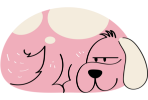 chien rose couché png