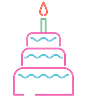 dolce torta neon stile png
