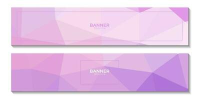 a set of banners with abstract purple background with triangles vector