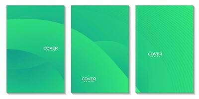 flyer set with abstract green organic colorful background vector