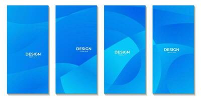 set of brochures template with abstract modern blue sea wave background. vector illustration