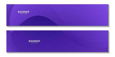 banners set with abstract purple wave colorful background vector