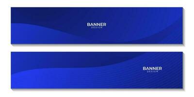 set of banners with abstract navy blue wave gradient background for business vector