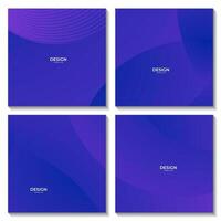 set of abstract purple and blue background with waves vector