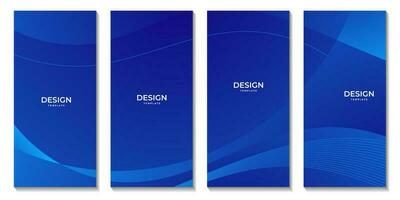 set of brochures with abstract blue wave gradient background. vrector illustration. vector