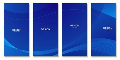 set of brochures with abstract blue wave gradient background. vrector illustration. vector