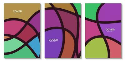 flyer set of abstract art colorful background vector