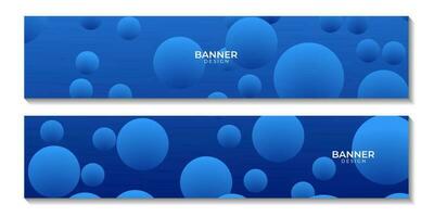 social media banner template with abstract geometric blue water colorful background with circle shape vector