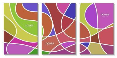 flyers set with abstract mosaic colorful background. vector illustration.