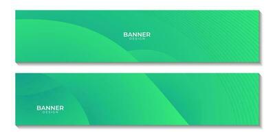 banner set with abstract green organic colorful background vector