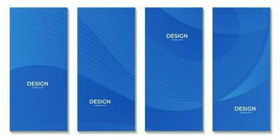 set of brochures. blue wave gradient background for business. vector