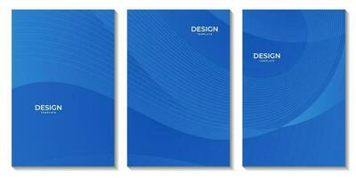 set of flyers. blue wave gradient background for business. vector