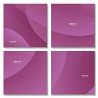 set of abstract pink wave gradient background vector