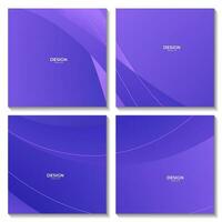 set of abstract purple wave colorful background vector