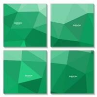 set of squares background. abstract triangles green background. vector illustration.