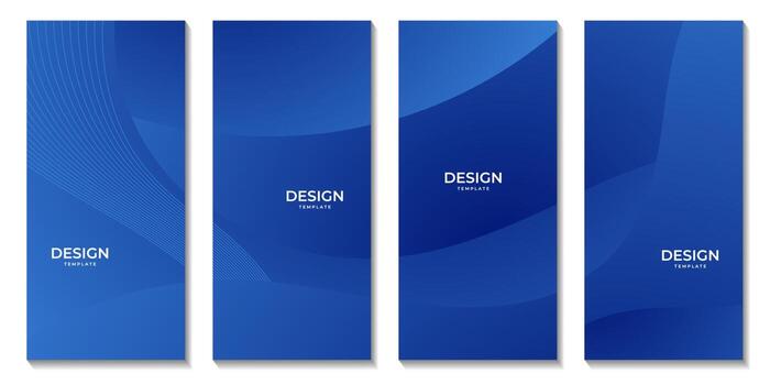 conjunto de folletos con resumen azul ola degradado antecedentes vector