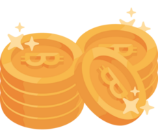 golden bitcoins crypto money png