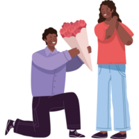 afro lovers couple png