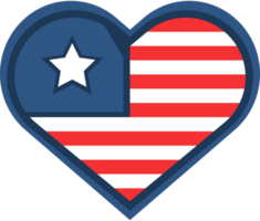 drapeau américain en coeur png