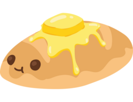 Kawaii-Brot mit Butter png