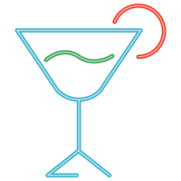 tasse à cocktail style néon png