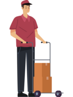 delivery worker with cart png