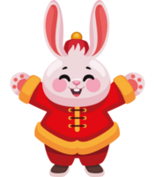 happy chinese rabbit png