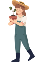 female farmer with houseplant png