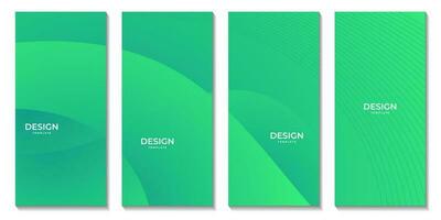 brochures set with abstract green organic colorful background vector