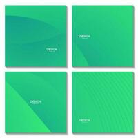 set of abstract green organic colorful background vector