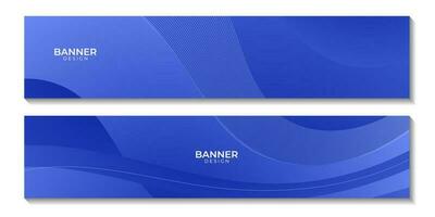 a set of banners abstract blue wave gradient background vector