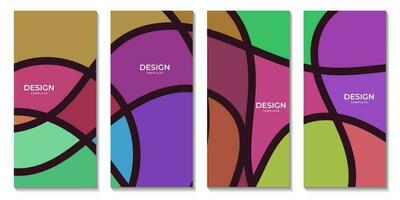 brochures set with abstract art colorful background vector