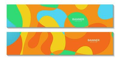 set of banners with abstract summer colorful background illustration vector