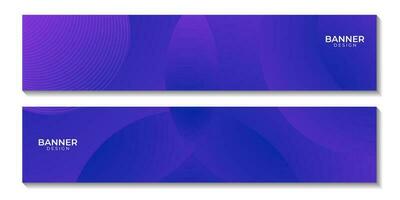 set of banners with abstract purple and blue background with waves vector