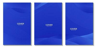 set of flyers blue wave background for business vector