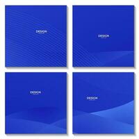 set of squares blue wave background for business vector