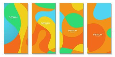 set of brochures with abstract summer colorful background illustration vector