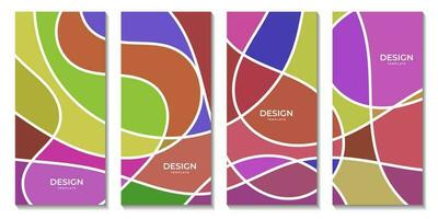 brochures set template with abstract mosaic colorful background. vector illustration.