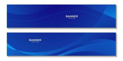 set of banners with abstract blue wave gradient background. vrector illustration. vector