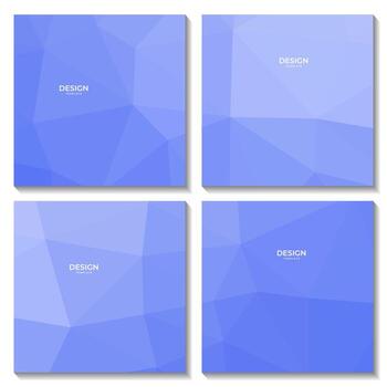 set of abstract blue geometric background with triangles for business vector