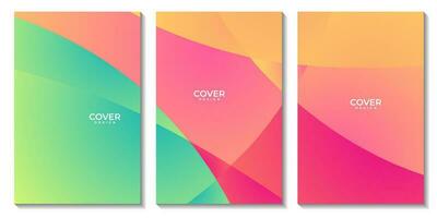 set of flyers with modern abstract colorful background vector