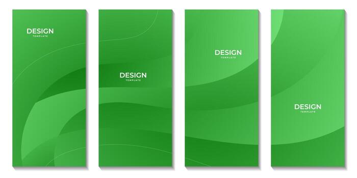 set of brochures. abstract green background with waves vector