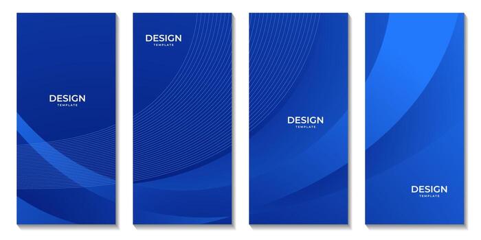 conjunto de resumen azul ola degradado antecedentes con líneas vector