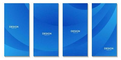 set of brochures with abstract blue wave gradient background. vector EPS10.