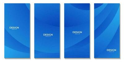 set of brochures with abstract blue wave gradient background. vector EPS10.