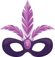 máscara de carnaval roxa png